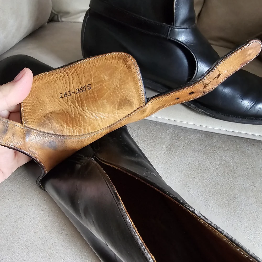 Cheany of London Derby Monk Buckle Black‎ Leather Boots sz UK 12, US 12.5